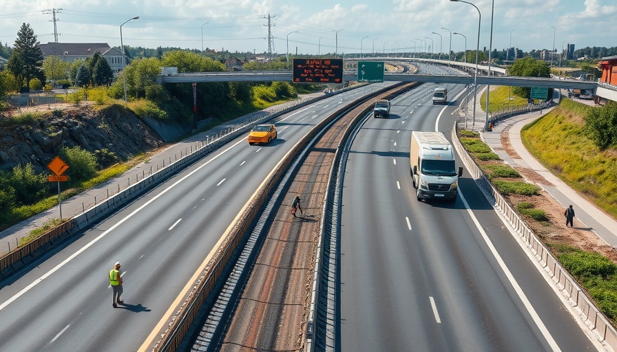 Conceptual scene of A75 improvement funding highway construction.
