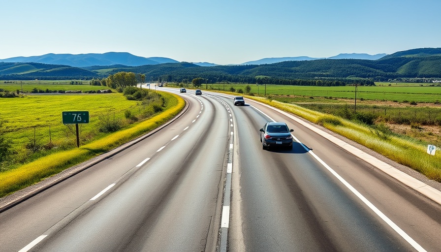 A75 road improvements with smooth asphalt and clear markings.