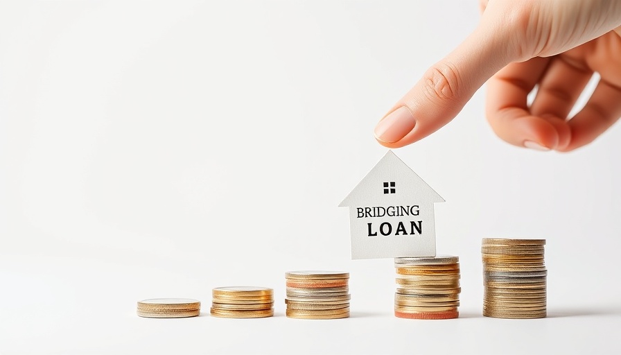 Hand placing coin on house model labeled 'BRIDGING LOAN', representing Aspen Bridging.