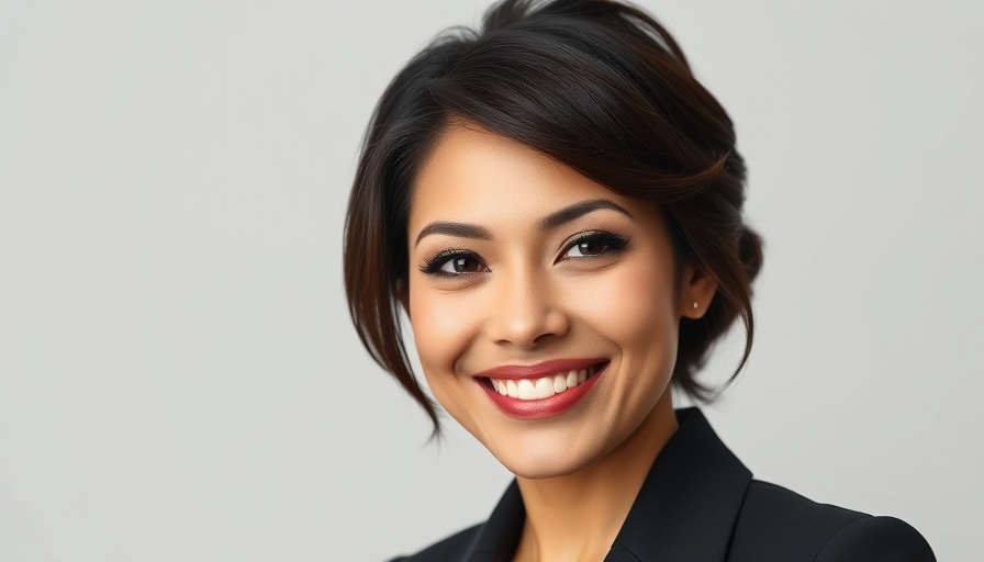 Confident woman smiling in a professional portrait related to flat rates.