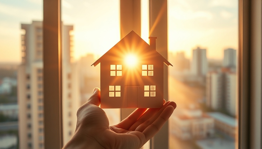 Hand holding house cutout with sunburst, symbolizing lending criteria changes.