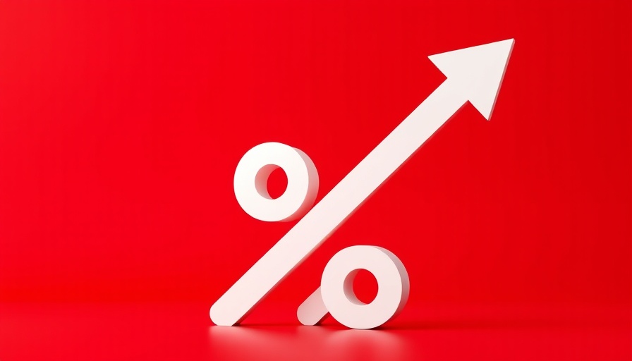 UK mortgage lending concept with a rising percentage symbol.