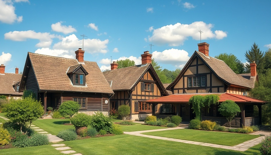 Charming countryside houses reflecting house prices rising.