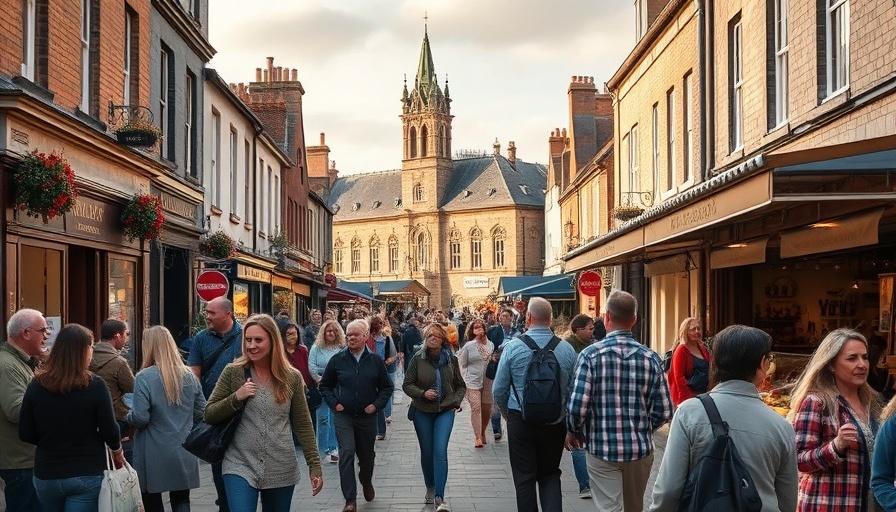 Vibrant Dumfries community scene in charming street setting.