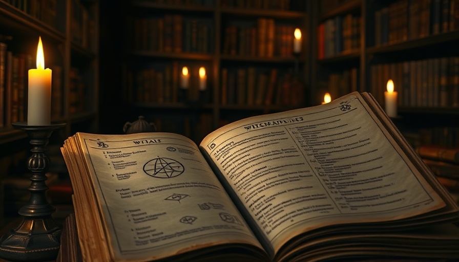 Ancient texts reflecting witchcraft in scripture under candlelight.