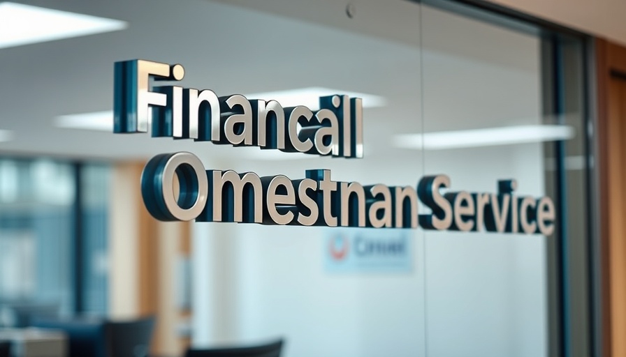 Reflective Financial Ombudsman Service office sign.