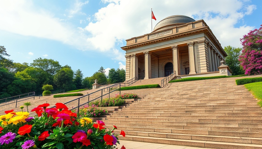 Historic monument with flowers related to rent controls.