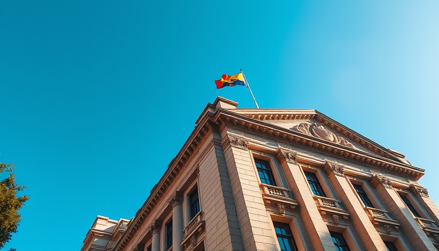 UK wage growth trends symbolized by historic bank building under blue sky.