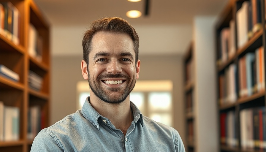 Confident man standing in modern setting related to UK property finance.