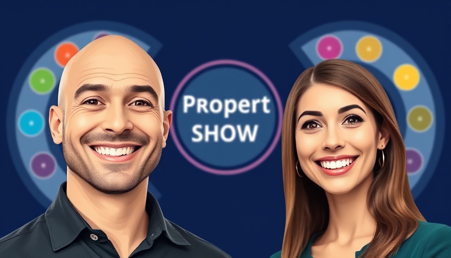 Promotional image for local property market show with two smiling hosts.