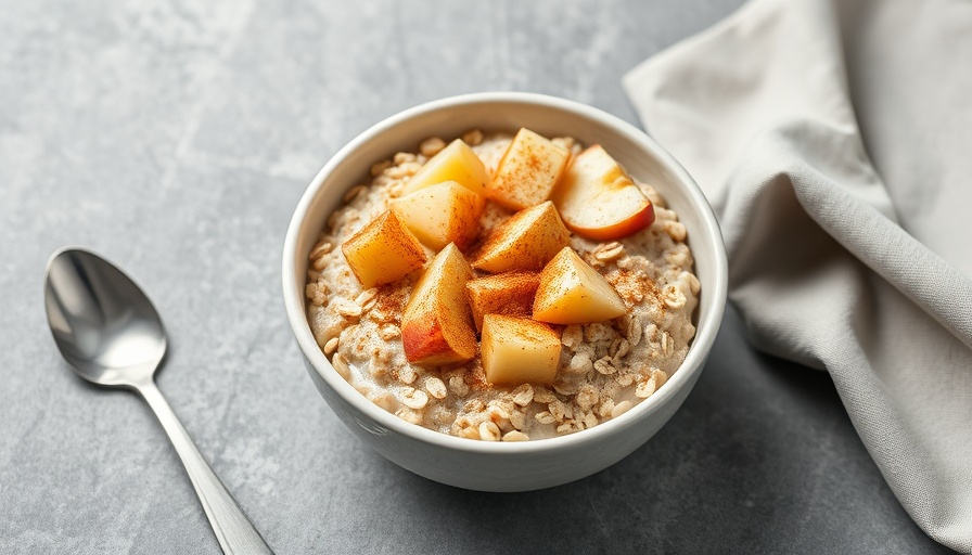 Delicious steel cut oats recipe with apple topping and cinnamon.