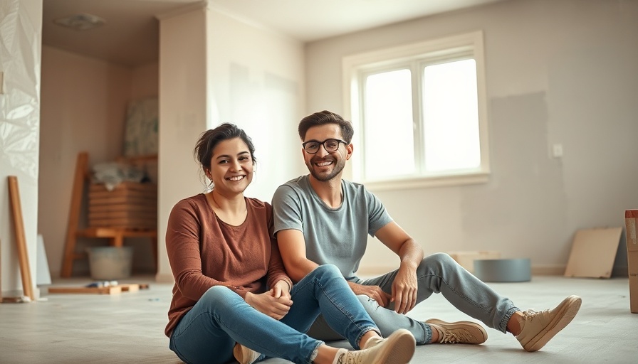 Couple enjoying break amidst energy saving upgrades for home renovation.