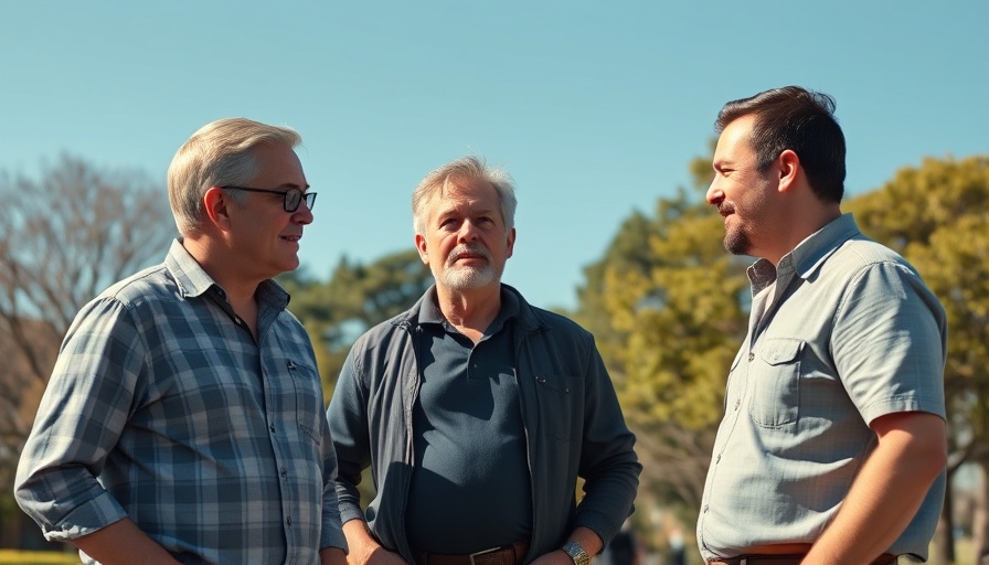 Group of men discussing outdoors promoting DC Podcast Diversity