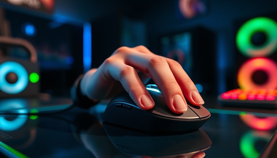 Glass mousepad for gaming illuminated in a stylish setup.