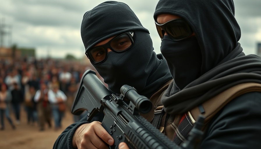 Israel Hamas hostage deal proposals: Militant and crowd in tense setting.