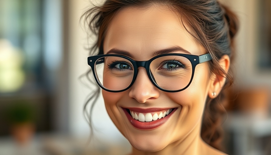 Cheerful woman with glasses indoors, Mark Cuban Leadership Principles.
