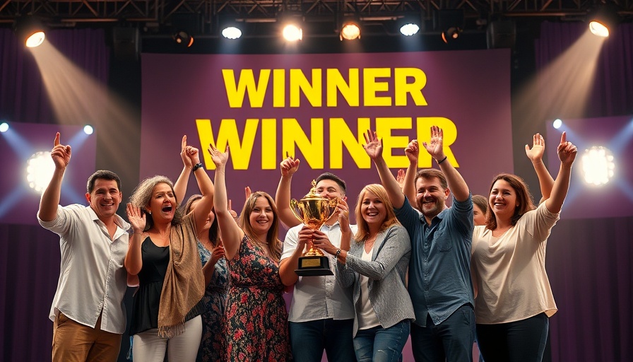 Fine & Country awards winners celebrating on stage holding trophy