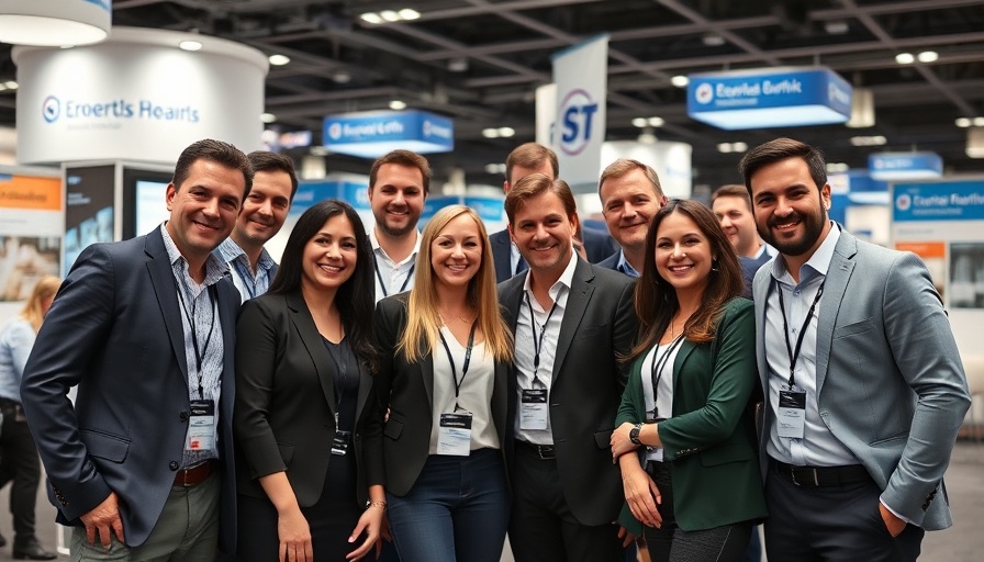 Armis strengthens OT and IoT security, team group photo at conference booth.