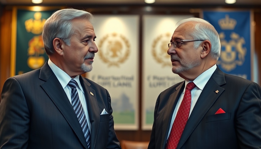 Two men in formal discussion about Limiting Intelligence Sharing with US, indoor setting.