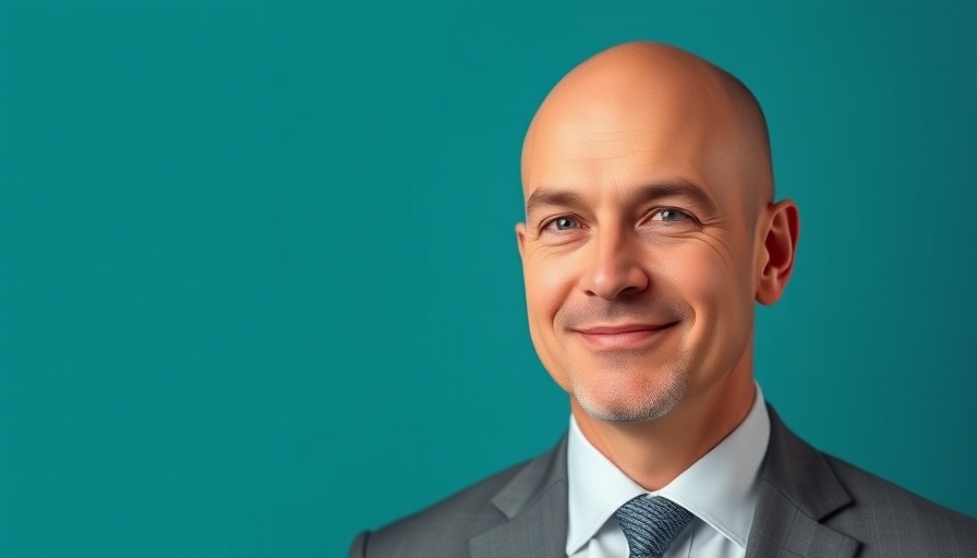 Professional bald man in a suit, studio portrait