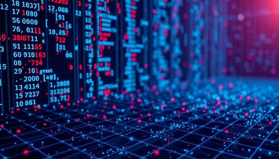 Dynamic digital code representing AI coding tools on a blue grid.