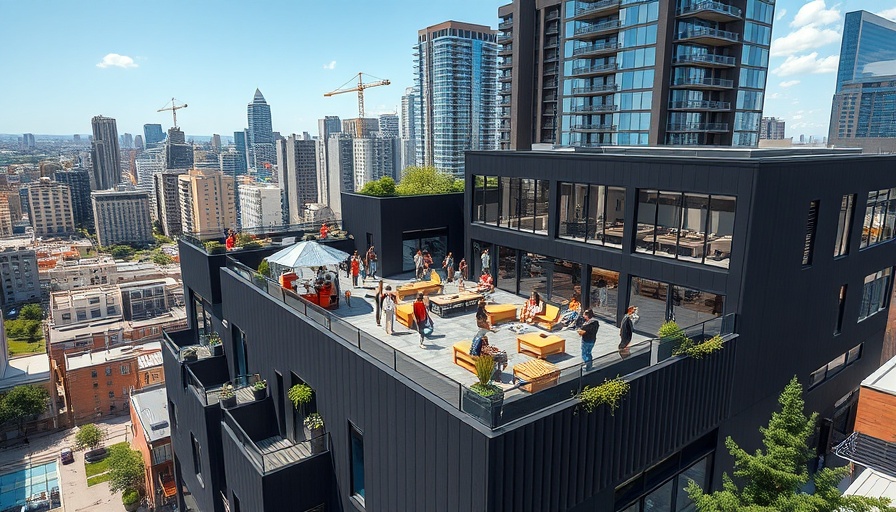 Modern rooftop design of co-living development Birmingham.