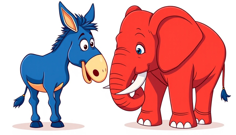 The Anti-Gospel of American Politics: cartoon donkey and elephant face off.