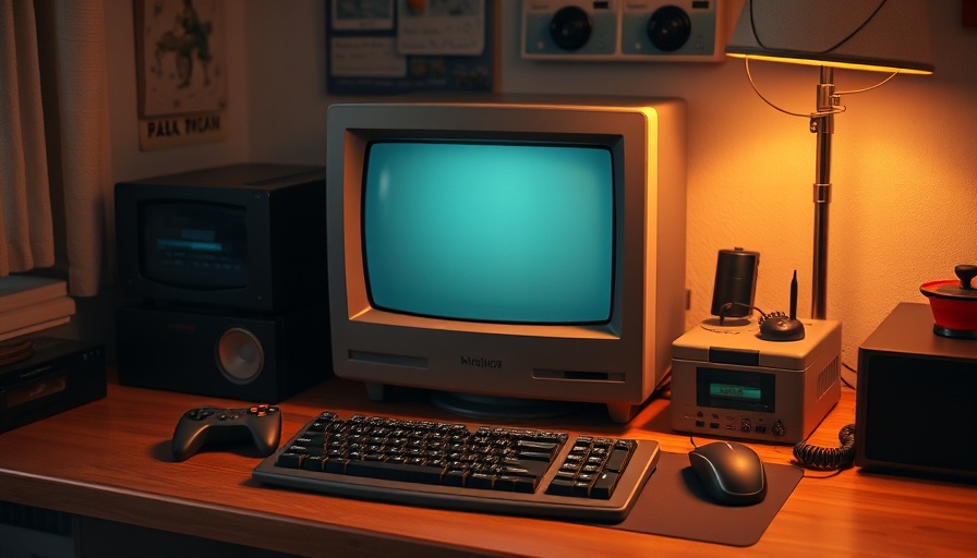 Classic CRT monitor setup for retro gaming on a wooden desk.