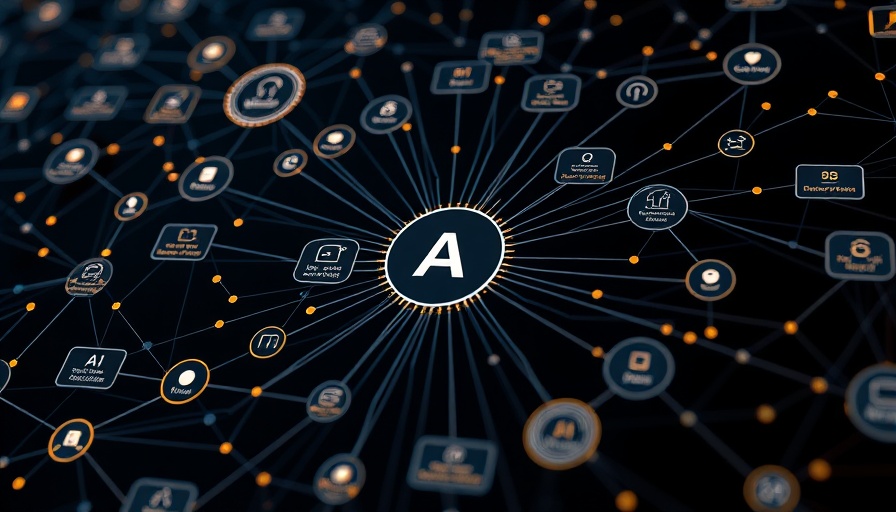 Schematic of AI21 Maestro AI system with interconnected nodes.