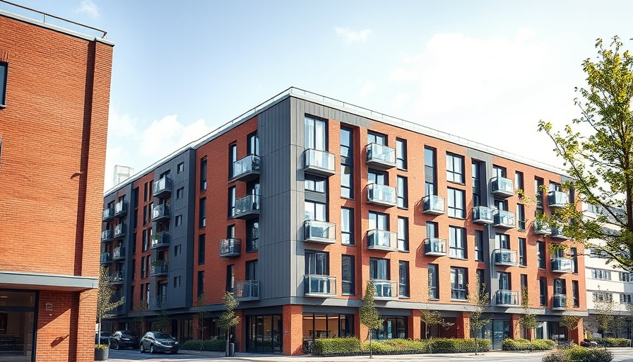 Modern student accommodation building in Manchester, purpose-built.