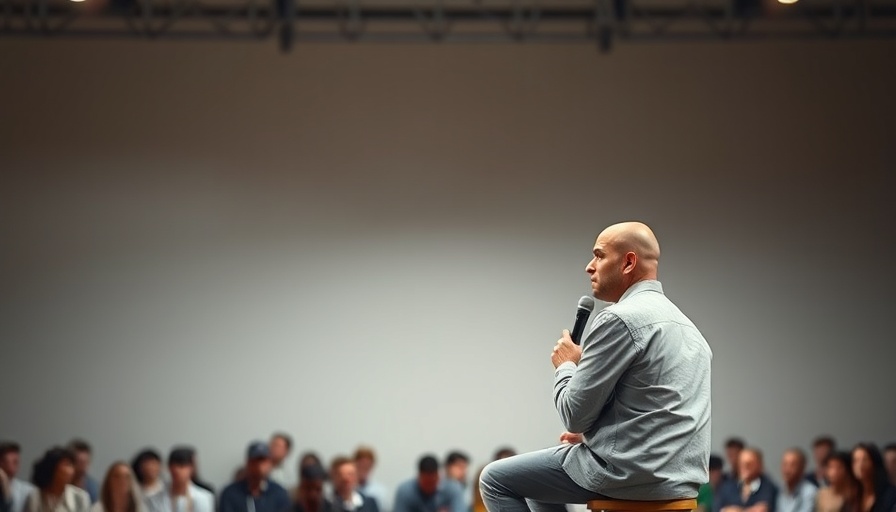 Man discussing the assembly of the books of the Bible on stage.