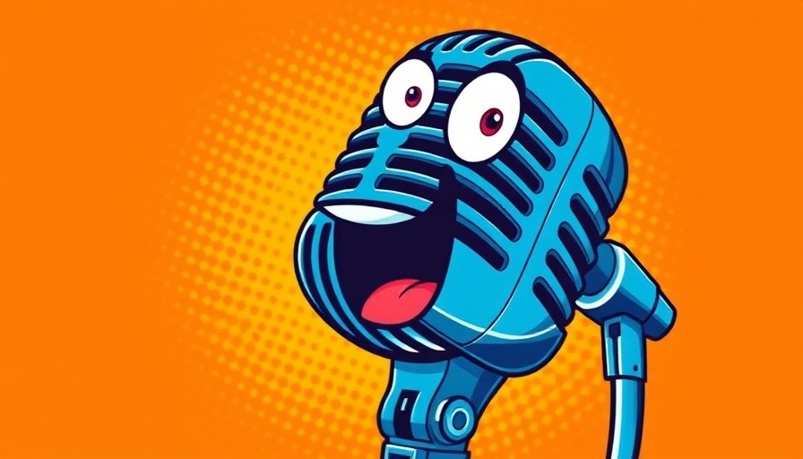 Retro microphone illustration highlighting AI voice assistant technology.