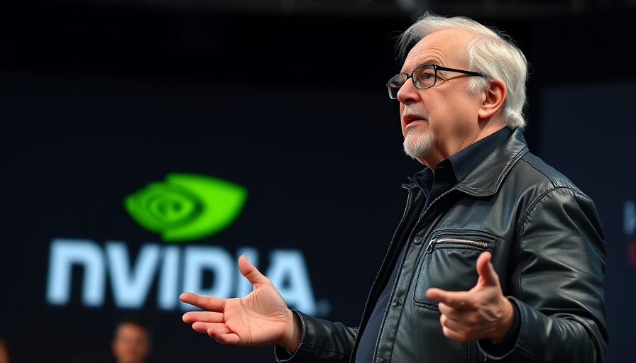 Confident speaker discusses Nvidia AI investments on stage.