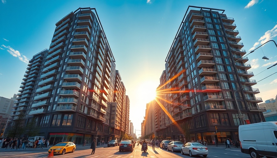 Modern urban apartment buildings symbolizing occupier demand and rising rents.