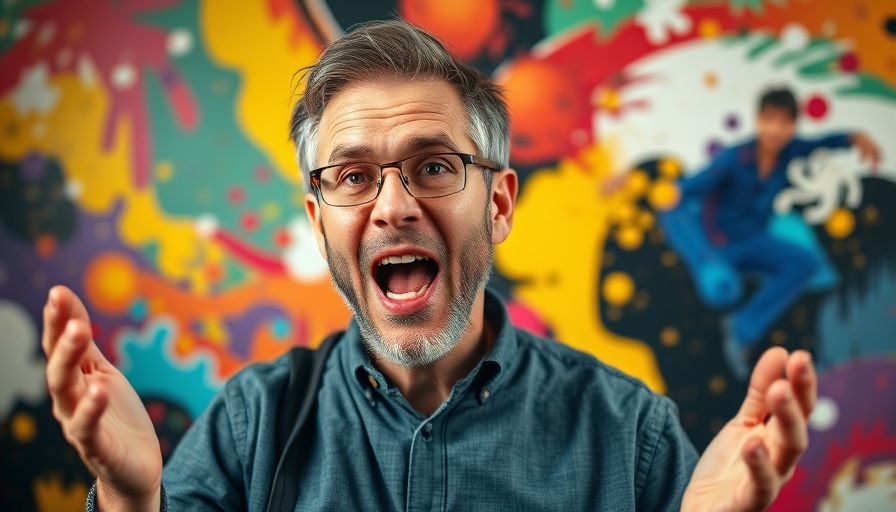 Passionate speaker with vibrant background, representing resurrection of Jesus Christ.