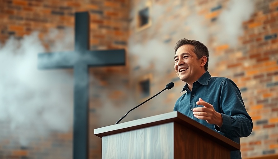 Speaker discussing Power of the Gospel in church setting.