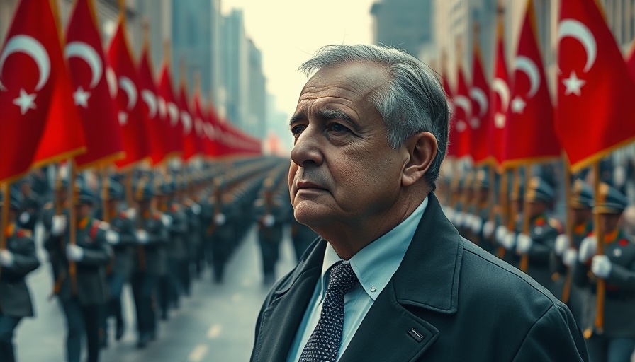Erdogan's diplomatic strategy visualized with military parade backdrop.