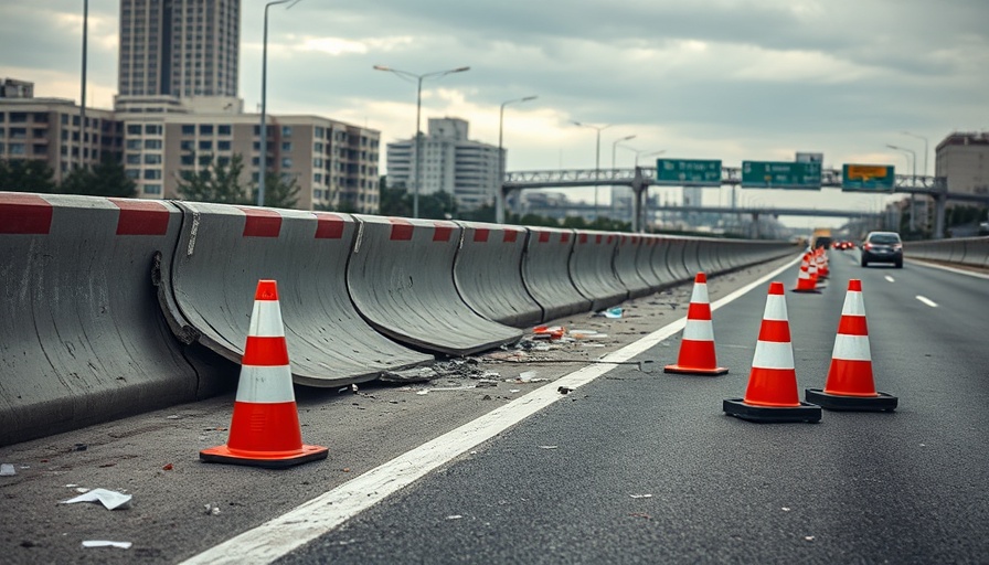 Damaged road illustrating reckless driving risks to road workers.