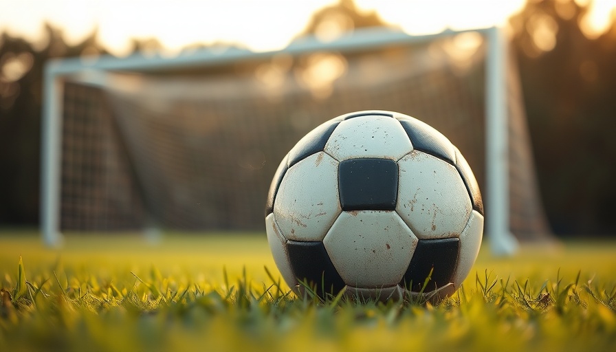 Soccer ball on field at sunset, South of Scotland League results.