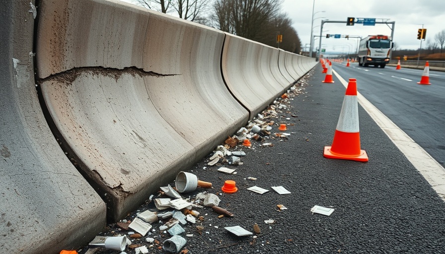 Reckless drivers risk road workers’ safety with damaged barrier.