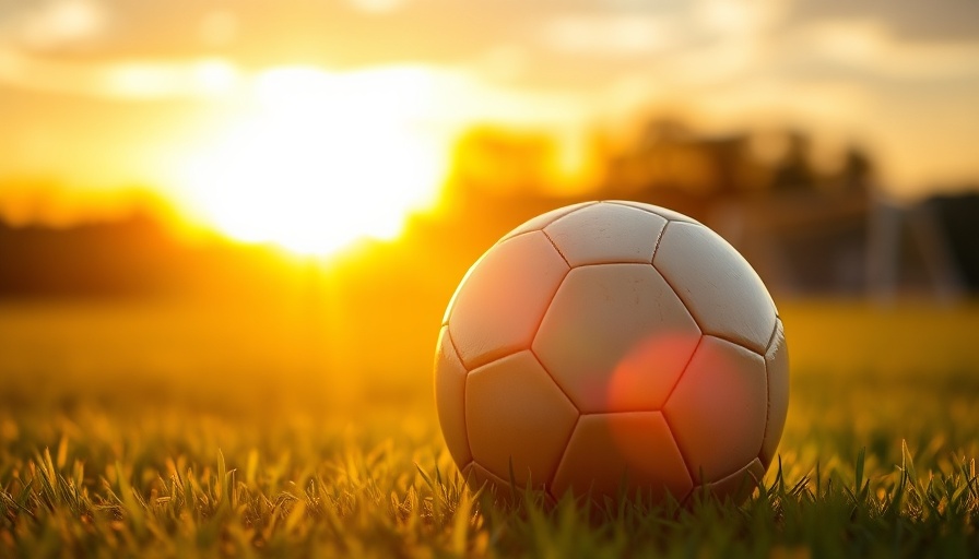 Sunlit soccer ball on lush grass field at sunset, Dumfries property investments.
