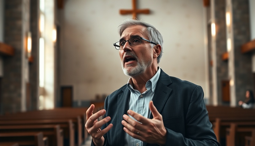 English-speaking Evangelical church in Spain, man giving sermon.