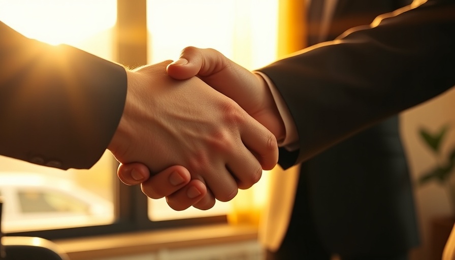 Business handshake representing UK property finance solutions.