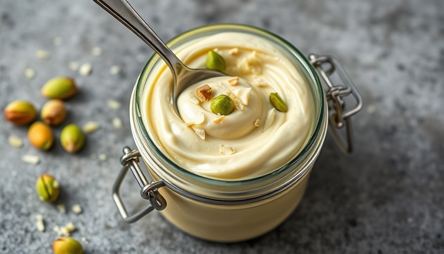 5 minute pistachio cream in a jar with toppings.