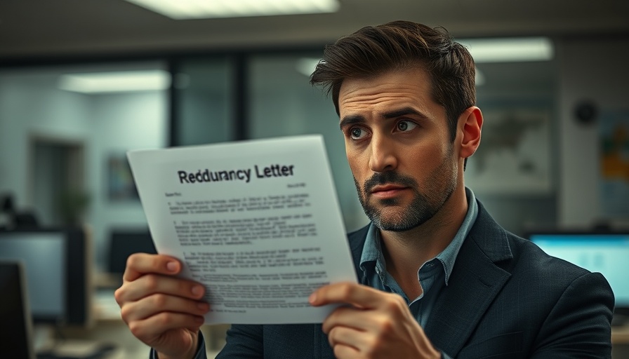 Losing Your Job Opportunity concept with concerned man and redundancy letter.