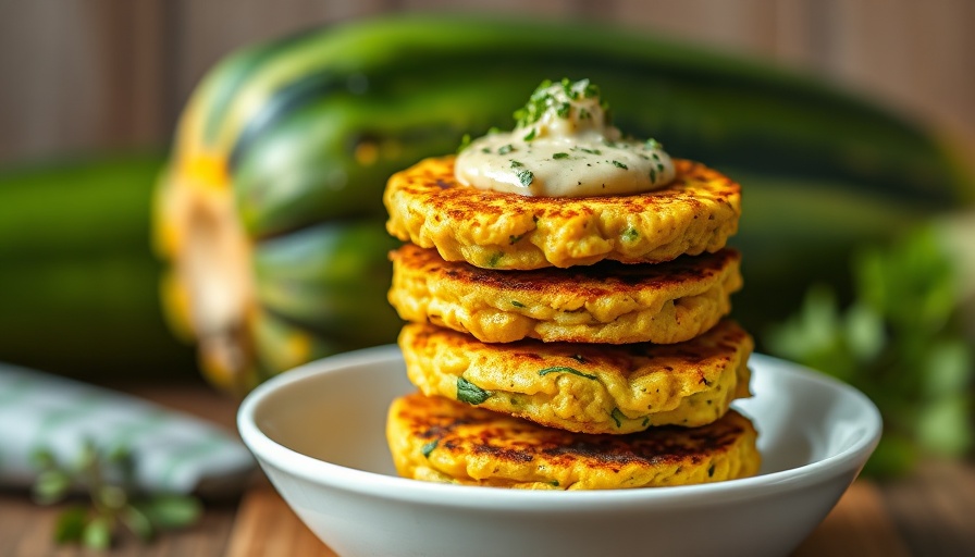 Delicious healthy zucchini corn fritters with herb sauce