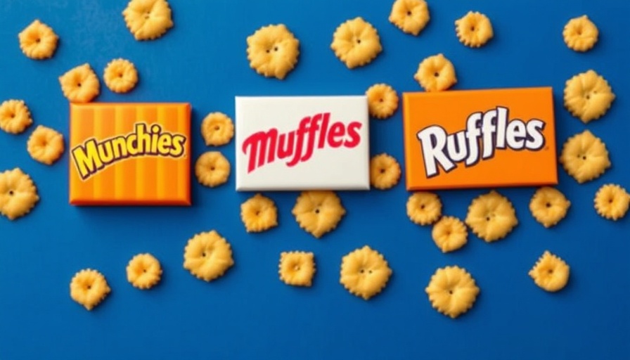 Munchies Sandwich Crackers Ruffles logos on colorful crackers background.
