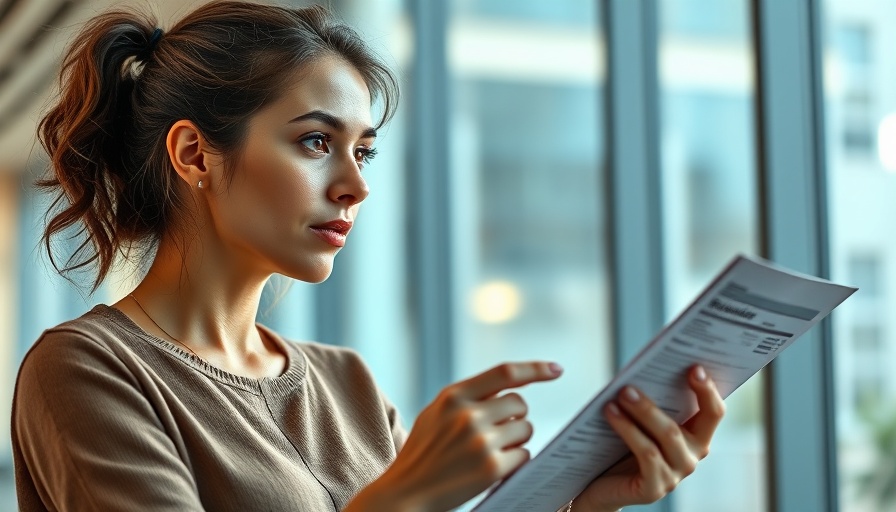 Young woman discussing financial topics indoors.
