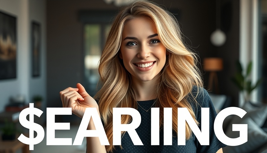 Young woman showcasing achievement with earning on YouTube text.