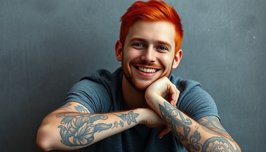 Casual man smiling warmly with red hair and tattoos, showcasing empathetic leadership benefits.